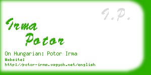 irma potor business card